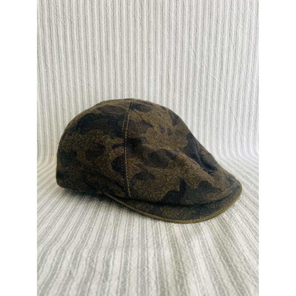 Goorin Bros Camo Wool Blend Flat Cap Ear Flaps Peaky Blinders Newsboy Hat Small